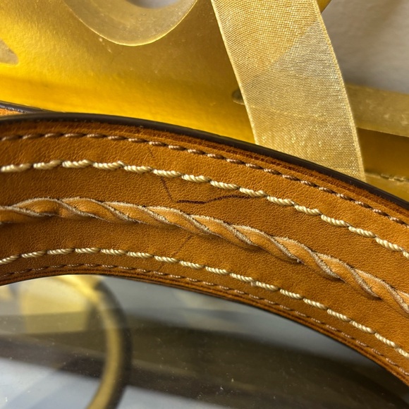 Coach 2007 Bleecker Denim Floral Appliqué Whiskey Leather Flower Bag EUC - Picture 16 of 16